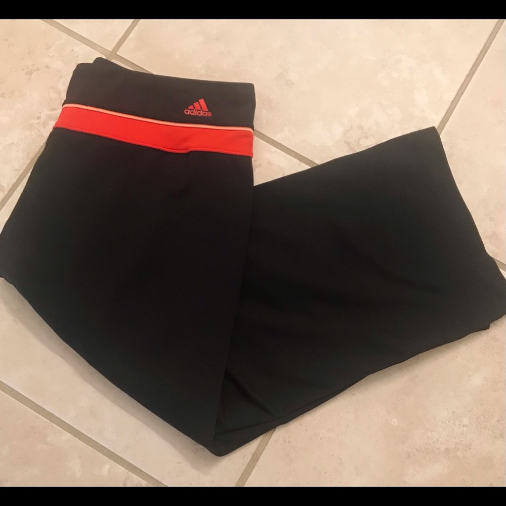 🆕🔥ADIDAS CLIMA-LITE VERY CUTE SILKY CAPRIS&SO SOFT W/ORANGE BAND NWOT!! - Picture 13 of 14